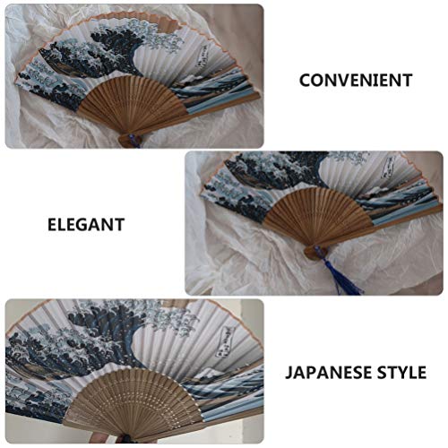 ABOOFAN 2Pcs Pequenos Fãs de Mão Dobrável para Adultos Chineses Leques de Bambu Do Vintage Japonês p