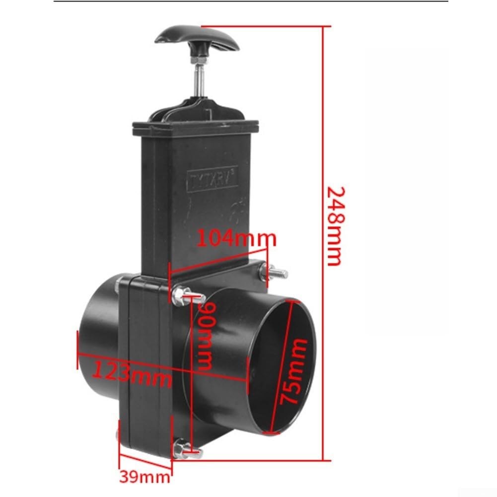RV Valvola di scarico per acque reflue, 50 mm, in plastica ABS robusta (valvola di scarico da 75 mm) | Materiale ABS stabile, resistente alla corrosione, peso leggero, ideale per serbatoi d'acqua grigia, lunga durata