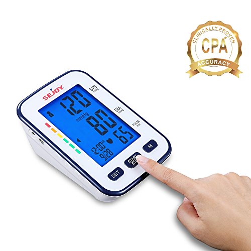 Blood Pressure Monitor, Automatic Upper Arm BP Machine, Digital BP Large Cuff(22-42cm) Kit for Home Use, Pulse Rate Monitoring Meter, Backlit Display, Voice Broadcast, AC Adapter & Batteries Included - Thumbnail 4