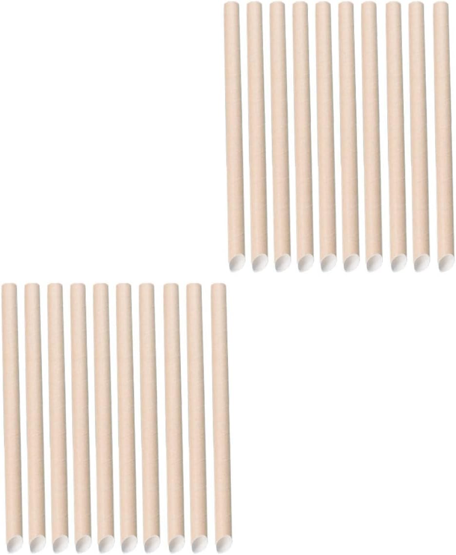 Disposable Paper Drinking Straws 100pcs Pack Pulp Milk Tea Straws with Independent Packaging 12x200mm Kraft Paper for Parties and Stores