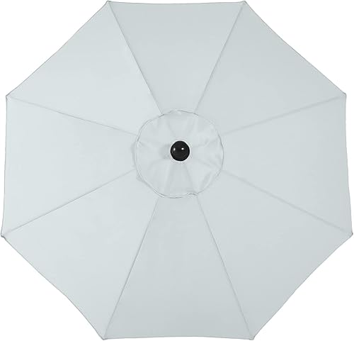 Miniatura 7 de ABCCANOPY Sombrilla de patio de 11 pies  Sombrilla de mesa impermeable para exteriores con botón de inclinación y manivela, 8 varillas de protección