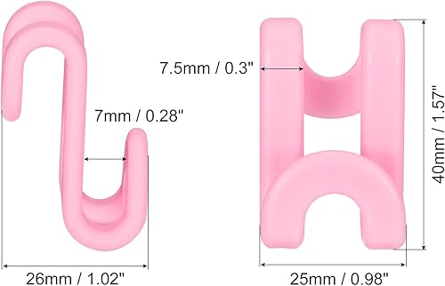 Miniatura 2 de uxcell Ganchos para colgar ropa, 60 unidades, ganchos de plástico ABS, extensores de colgador, ganchos para colgar ahorran espacio para armario