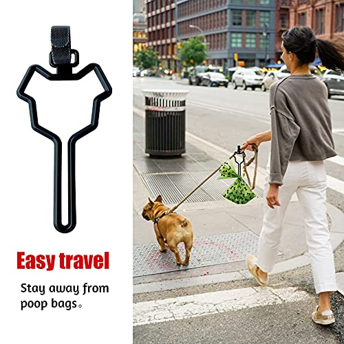 5 Pcs Dog Waste Bag Holder, Dog Poop Bag Holder With Touch Fastener, Attachment For Garbage Bag Dispenser, Hands Free Garbage Bag Holder, Poop Bag Holder For Leash, Fits Any Leashleash (Black) #TOP2