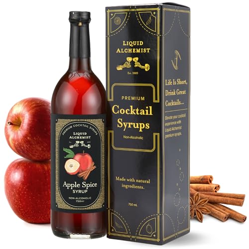 Image of Liquid Alchemist Apple Spice Syrup for Cocktails | Real Ingredients Make our Apple Syrup for Drinks a Perfect Fall Themed Old Fashioned Mix | Small Batch Non-GMO Vegan Drink Mixer | 25.4 oz, Pack of 1