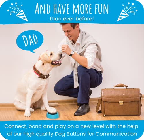 Vocalpups Dog Buttons For Communication - Dad Button Female Voice - Dog Talking Buttons, Talking Buttons For Dogs, Dog Buttons Speech Training | Dog Buttons With Loud & Clear Recorded Words #TOP6
