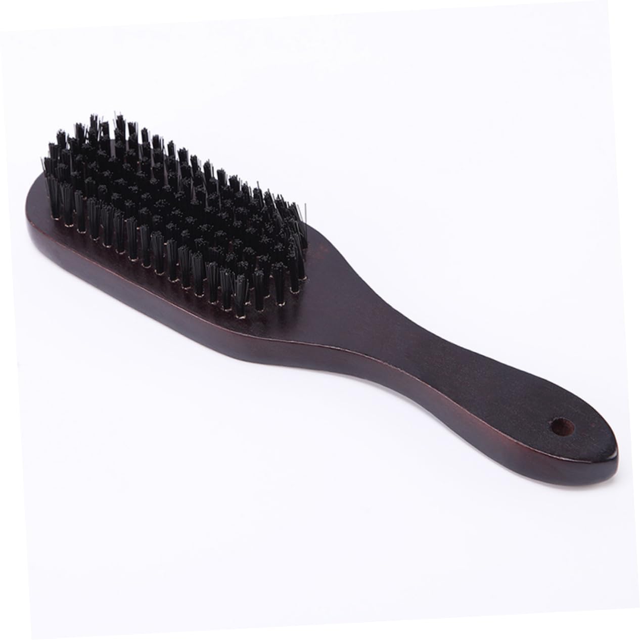 Baluue Beard Brush for Men Nylon Bristle Cleaning Comb Black Men's Beard Styling Tool Wooden Handle