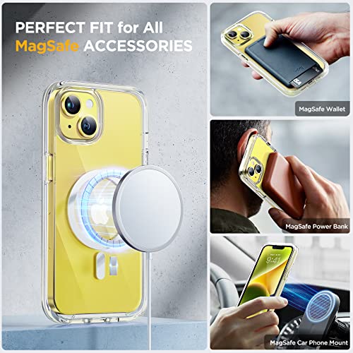 Image of Miracase Glass Series Designed for iPhone 14 Plus Case 6.7 inch, 2023 Upgrade Full-Body Magnetic Clear Case with Built-in 9H Tempered Glass Screen Protector,Compatible with MagSafe,Clear