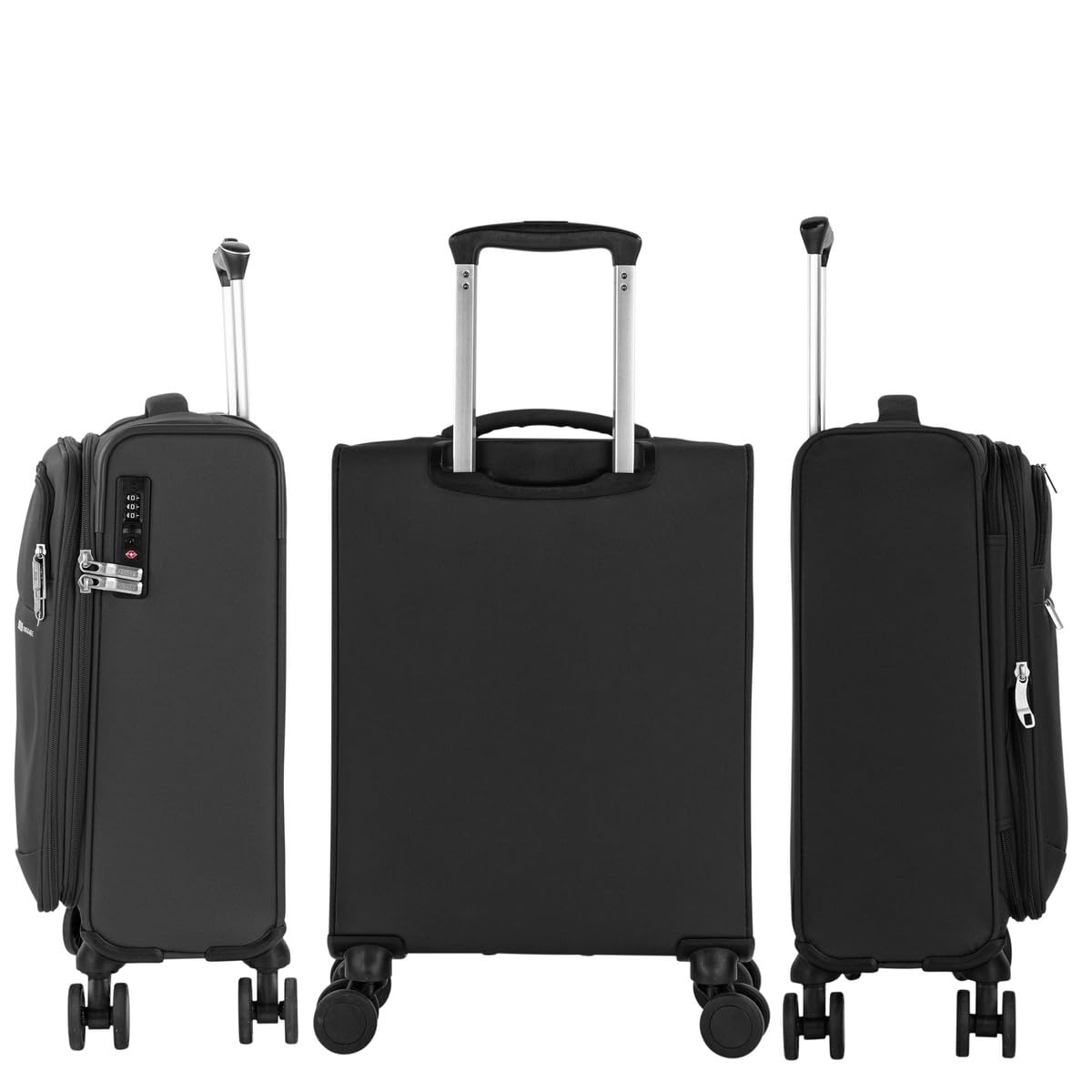 JASLEN - Valigia 55x40x20 Trolley Bagaglio a Mano. Valigie per i Tuoi Viaggi in Cabina. Trolley Bagaglio a Mano. Materiale EVA Polyester Resistente e Super Leggero, Nero