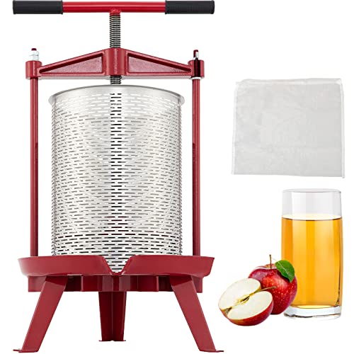 Pressoir à Fruits Manuel VEVOR 14L - Presse à Vin Panier Inox Avec Poignée T - Extraction Jus