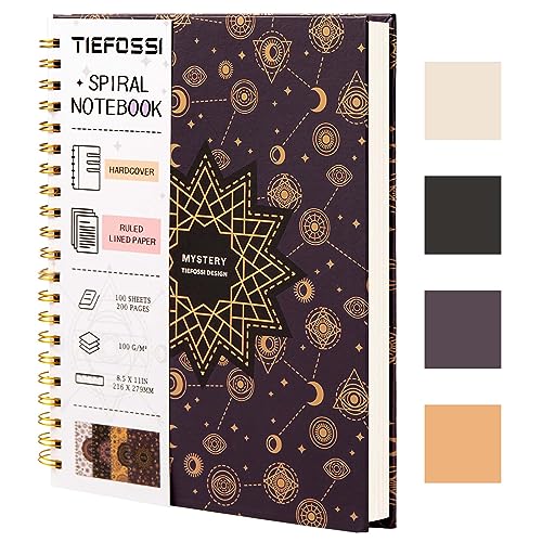 TIEFOSSI Cuaderno en espiral, cuaderno en espiral grande con rayas universitarias/líneas, 216 x 297 mm, diario de oficina encuadernado con alambre, cuaderno de letras A4 para estudio de trabajo