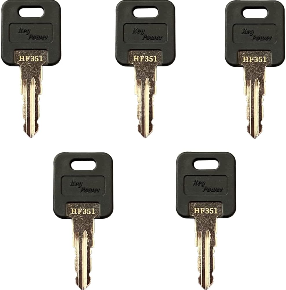 KeyPower HF301 ~ HF351 Keys (5) Fits Fastec FIC RV Trailer Door Lock & Storage Cabinet - CF EF HF are The Same (HF315)