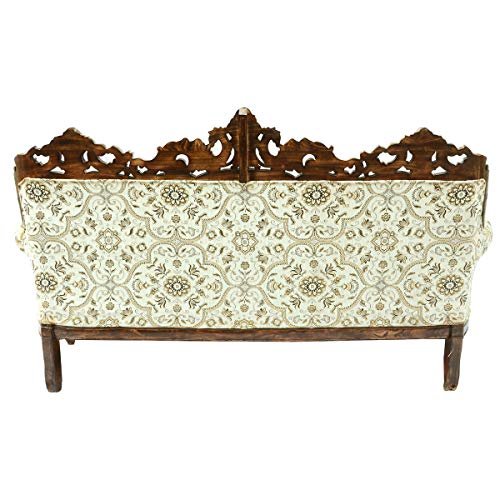 Image of Wooden 5 Seater Sofa Set, Solid Wood Sofa |3+1+1 with Traditional Carving Design Furniture for Living Room | Home | Bedroom | Office Seating
