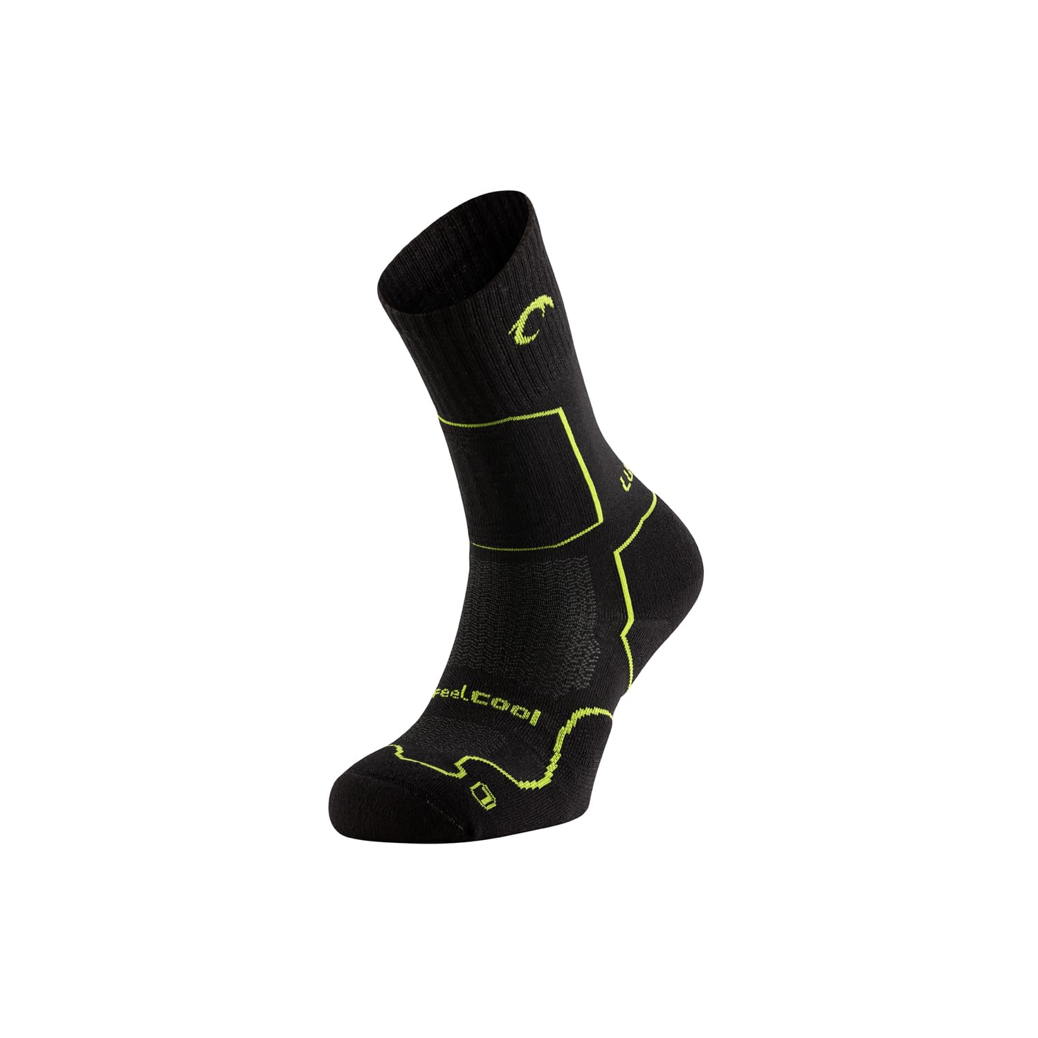 Lurbel Unisex Black/Apple Green Logan Five Seamless Socks, Trekking Socks, Anti-Blister, Anti-Odor And Breathable Socks, M