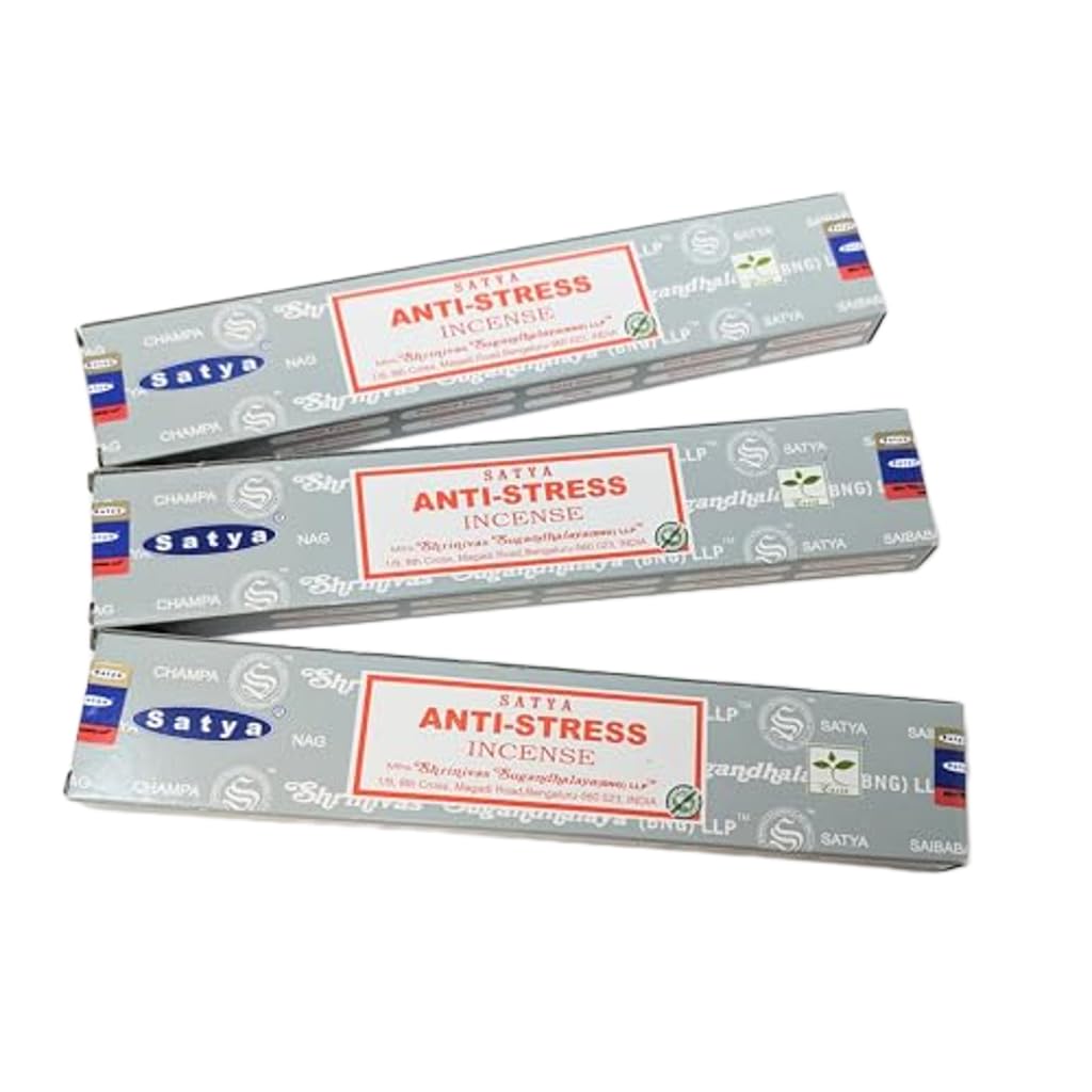 Jrose Collections White Satya Anti-Stress Incense Sticks – 3 Packs With Jrose Incense Burner | Calming Aroma For Relaxation, Yoga, Meditation & Home | Hand-Rolled In India | Natural Aromatherapy Gift Set