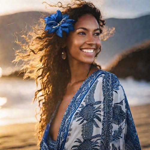 6 Pinzas para cabello con flores de lirio artificial multicolor miniatura 2
