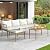 YITAHOME Patio Furniture Set, 4 Pieces Outdoor Rattan Woven Sectional Sofa Patio Loveseat with Ottoman and and Side Table, Conversation Set for Backyard, Porch, Boho - Beige
