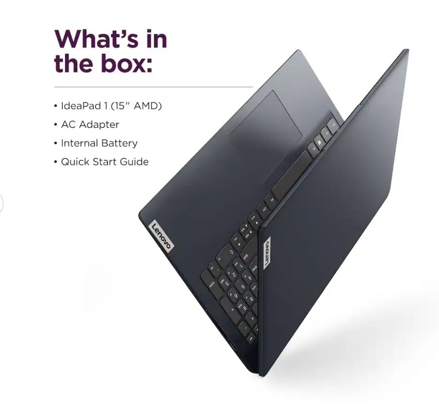 Lenovo IdeaPad 1 15.6" FHD Slim Thin Light Laptop Computer,with Lifetime Office,AMD Ryzen 5 7520U, 8GB LPDDR5,1TB SSD, Windows 11 ProWiFi 6, 9Hr Battery Life,Abyss Blue, Windows 11 Pro