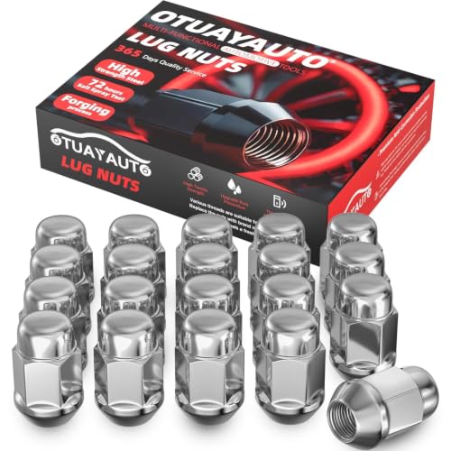 Image of OTUAYAUTO 1 /2-20 Lug Nuts - Replacement for 1990-2019 Ford Explorer, 2006-2014 Edge, 1982-2012 Ranger, 1964-1979 /1994-2014 Mustang, Dodge Ram 1500, 20PCS Chrome Closed End Bulge Acorn Lug Nut Set