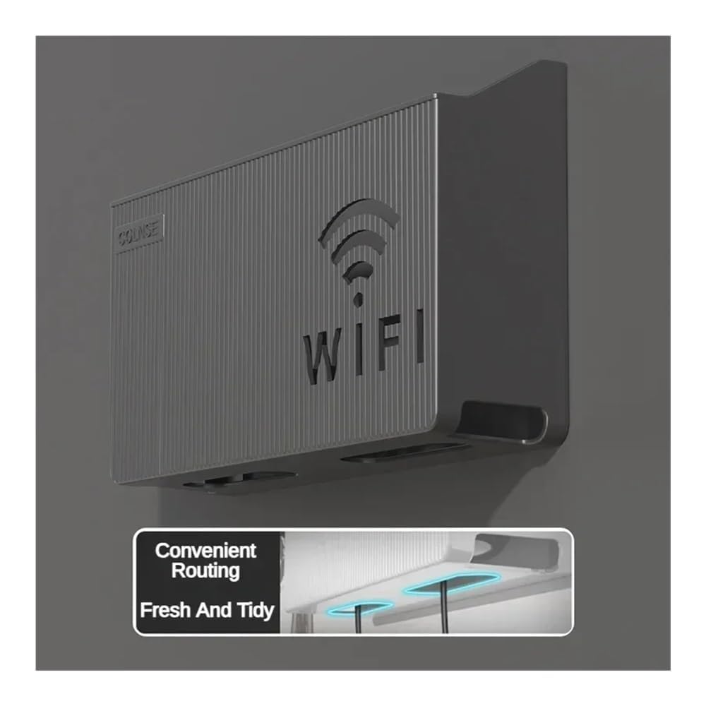 HFGHGDF Router plank, muur wifi-router opbergdoos, kabelorganizer, internet et tv kabel verbergdoos, wandgemonteerde routerbeugel zwevende planken (wit