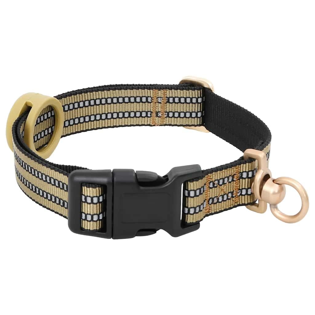 Hundegeschirr mit Leine und Halsband aus Polyester verstellbar Braun Größe L mit 4 Gurten reflektierend sicher für Hundetraining Spaziergänge und Outdoor-Aktivitäten