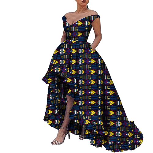 Image of iooiooi African Dresses for Women Party Robe Plus Size Print Dashiki Dinner Dress