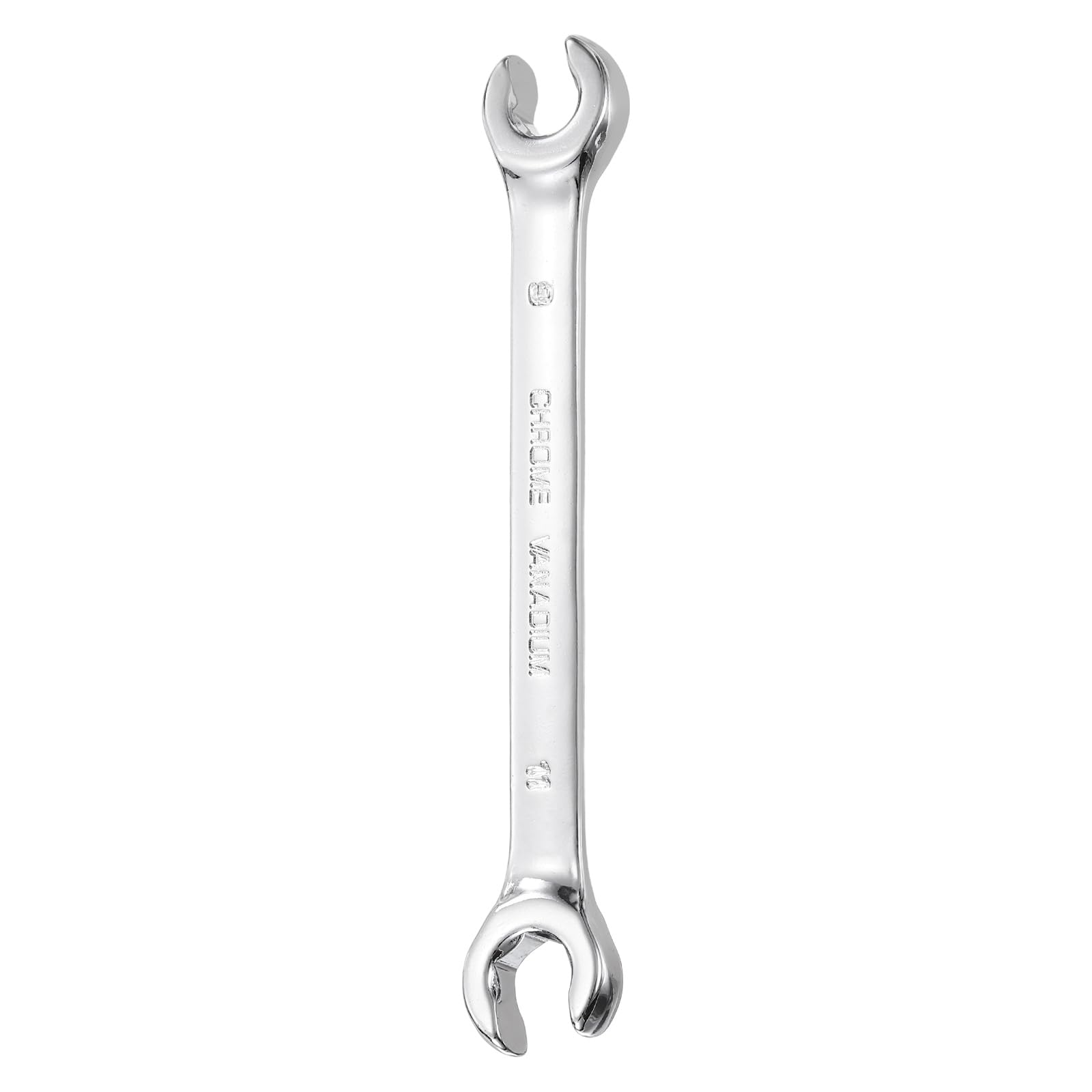 sourcing map Flare Nut Wrench 9mm x 11mm Metric Double Open End Thick Spanner Mirror Polish Finish 45# Steel Brake Line Wrench for Fuel Tube Hose Transmission Line, Silver