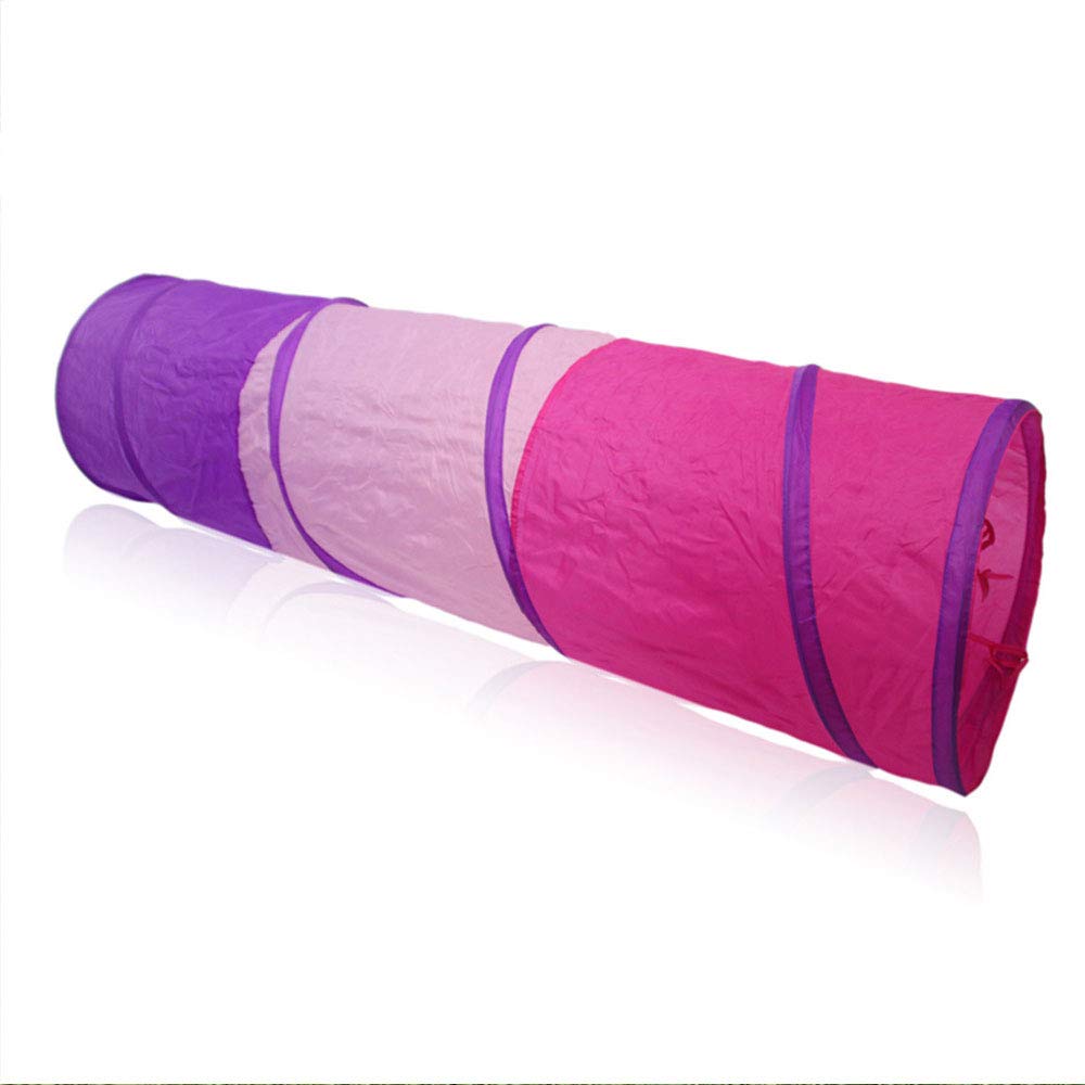 TKAS Crawl Tunnel Pop-up Fun Toy Tent Children Gift Indoor Outdoor Kids Play Tent Tube (Pink- Purple)