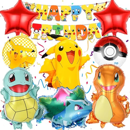 9 Pièces Decoration Anniversaire Garçon Fille, Décoration Ballon Set en Aluminium, Ballons Set pour Fête d'Anniversaire pour Enfants