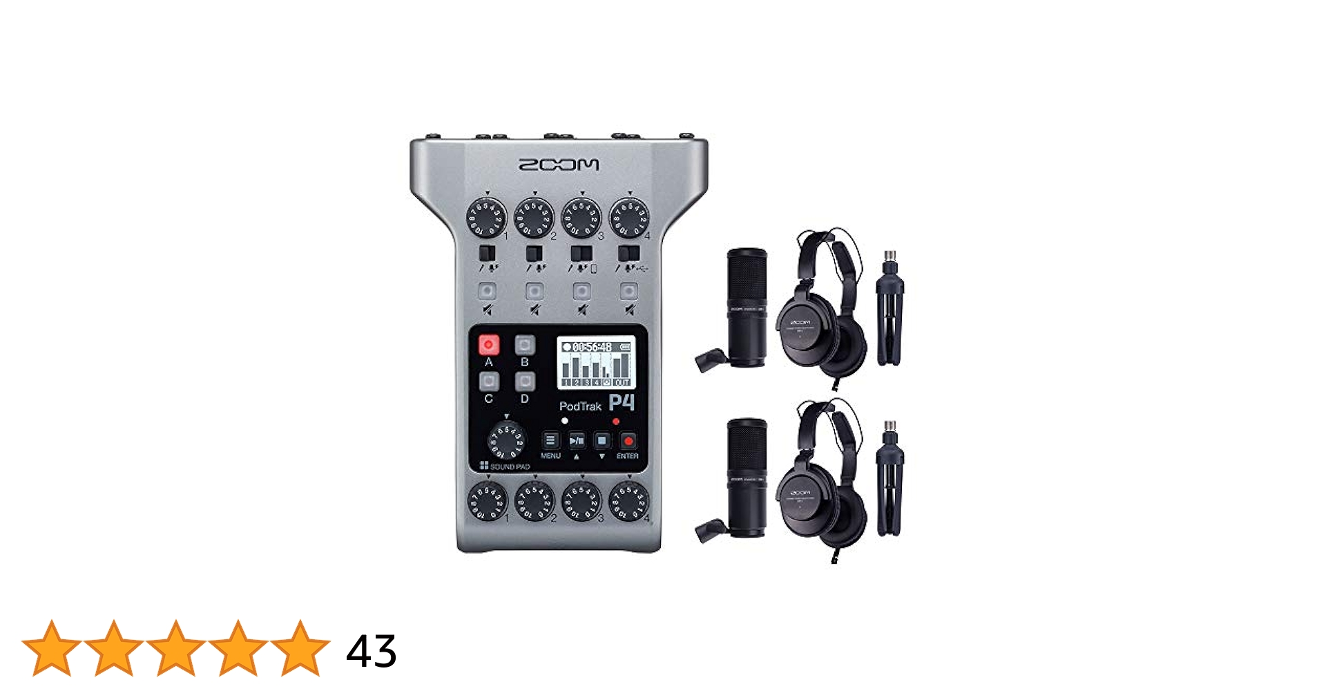 Amazon | Zoom PodTrak P4 ポータブル マルチラック
