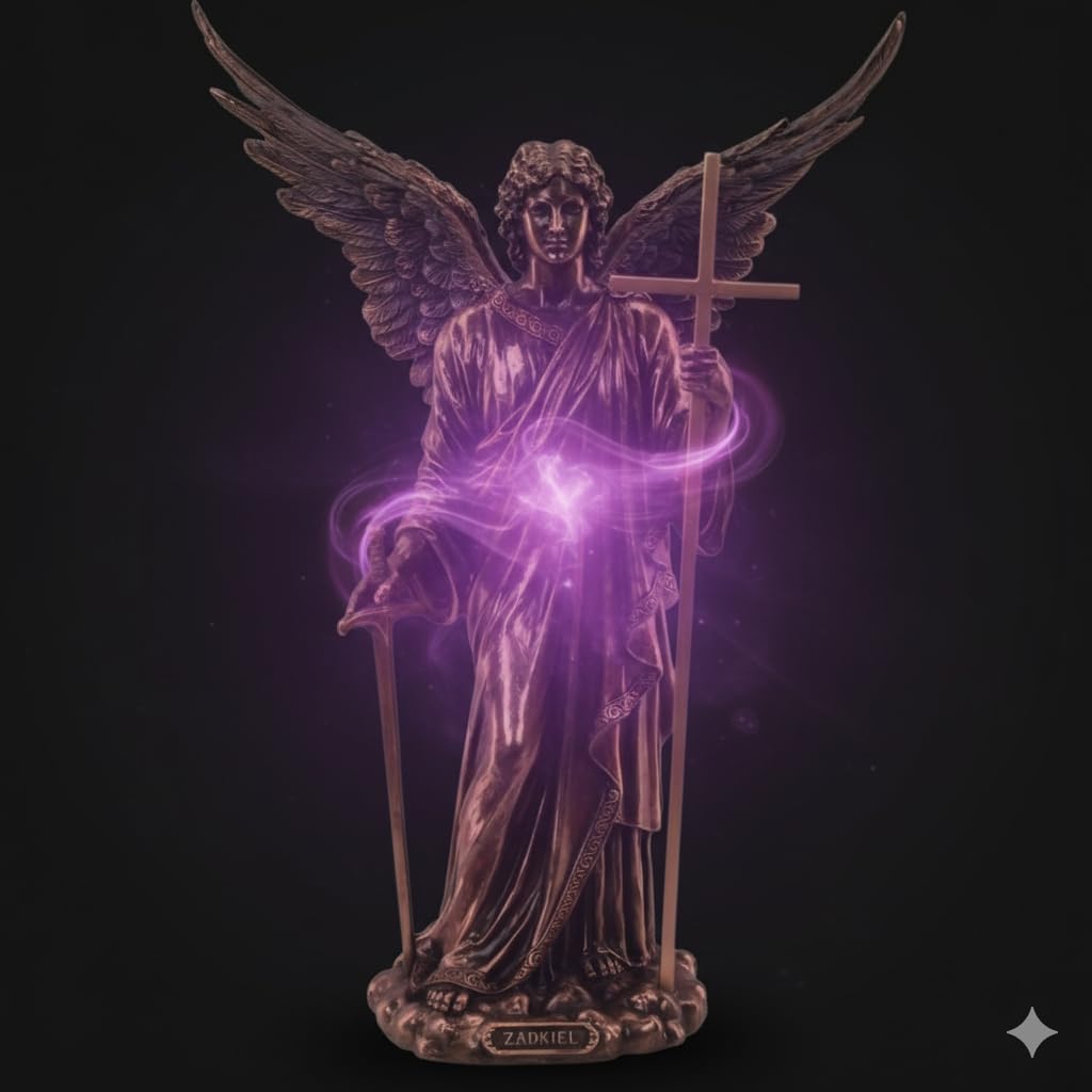 Art Deco Home Figura Decorativa ARCANGELO ZADKIEL, Resina, 36 m