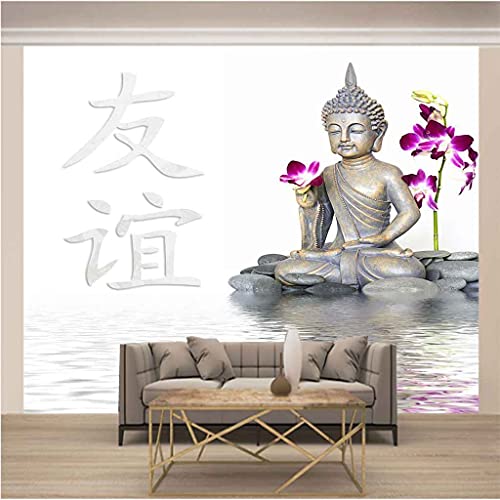 Papier peint moderne Bouddha 3D auto-adhésif géant pour salon et chambre