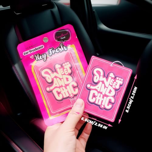 Image of 6 Pack Car Air Freshener Hanging Cute Car Accessories For Women Automotive Air Fresheners Stay Cool Car Accessories for Teen Girls Ocean Scent Small Gifts for New Car Owner Teen