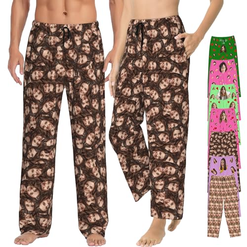 Custom Pajama Pants for Women Men with Face on them Custom Pajamas for Husband Wife Anniversaries Gifts for Lover