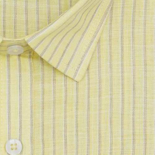 Image of GHPC 100% Cotton Striped Half Sleeves Regular Fit Formal Shirt for Men