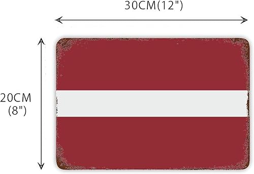 Miniatura 2 de Placa de lata de Letonia con diseño de capital, envejecida, decorativa, de ciudad, estilo sureño, estilo sureño, para mesa, sala principal, patio,