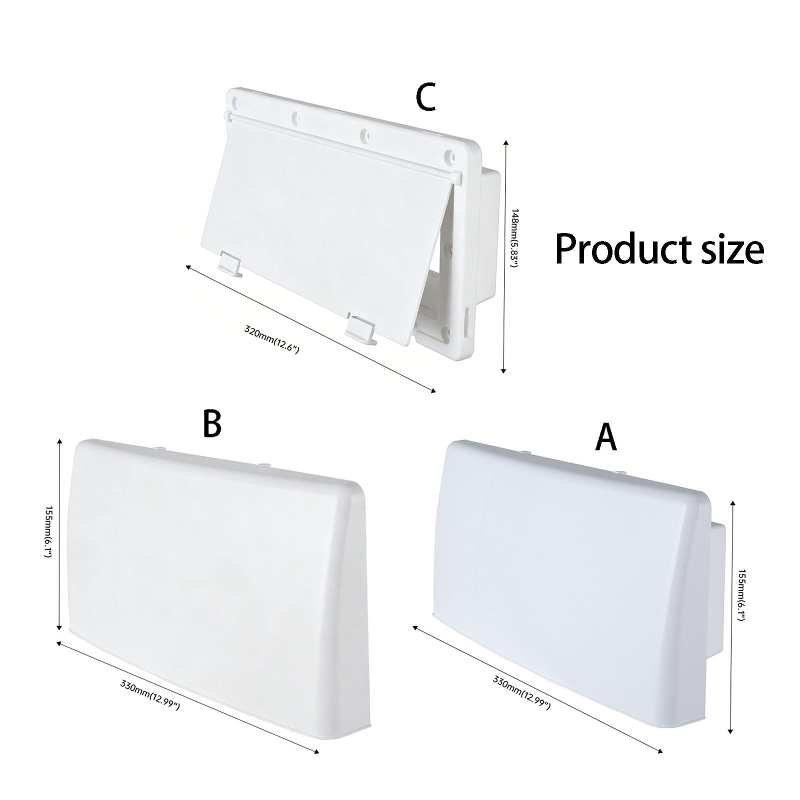 Parte di ricambio per bocchetta di ventilazione laterale per camper, in ABS bianco, per riparazione di rimorchi, per riparazione di rimorchi, parti di sfiato laterale per rimorchio, ricambio per