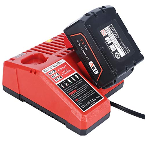 M12 & M18 Multi Voltage Lithium Ion Battery Charger for Milwaukee 48-59-1812 18V&12V Fuel Gauge XC Battery - Thumbnail 5