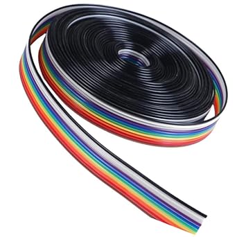 4 Metres 10 Core Flat Wire Rainbow Color Flat Ribbon Wire Cable Industrial Grade (4 Metres) Ribbon Wire