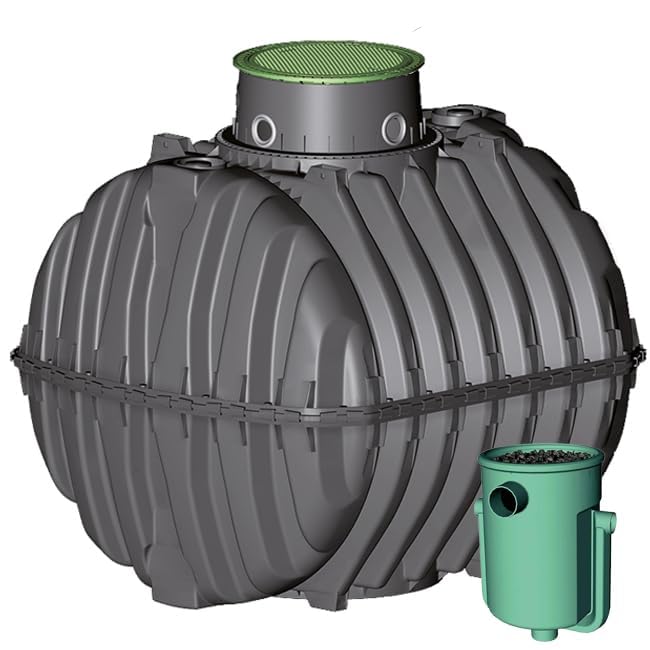 Fosa Septica con Filtro Biológico 6500 litros | Fosa septica Homologada 16 a 26 Personas | Fosa de Polietileno Certificado CE