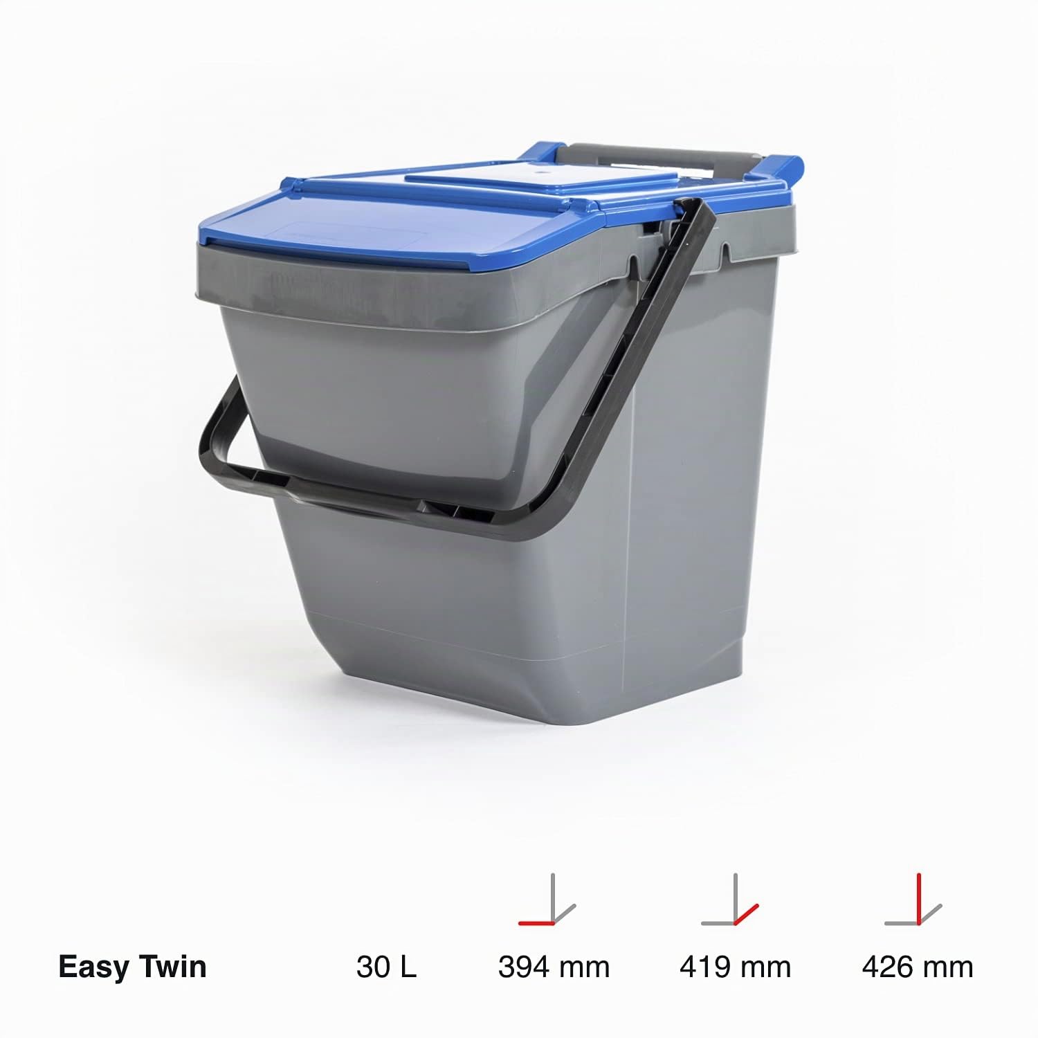 MATTIUSSI TRIS CONTENITORI IMPILABILI PER RIFIUTI EASY TWIN 30L