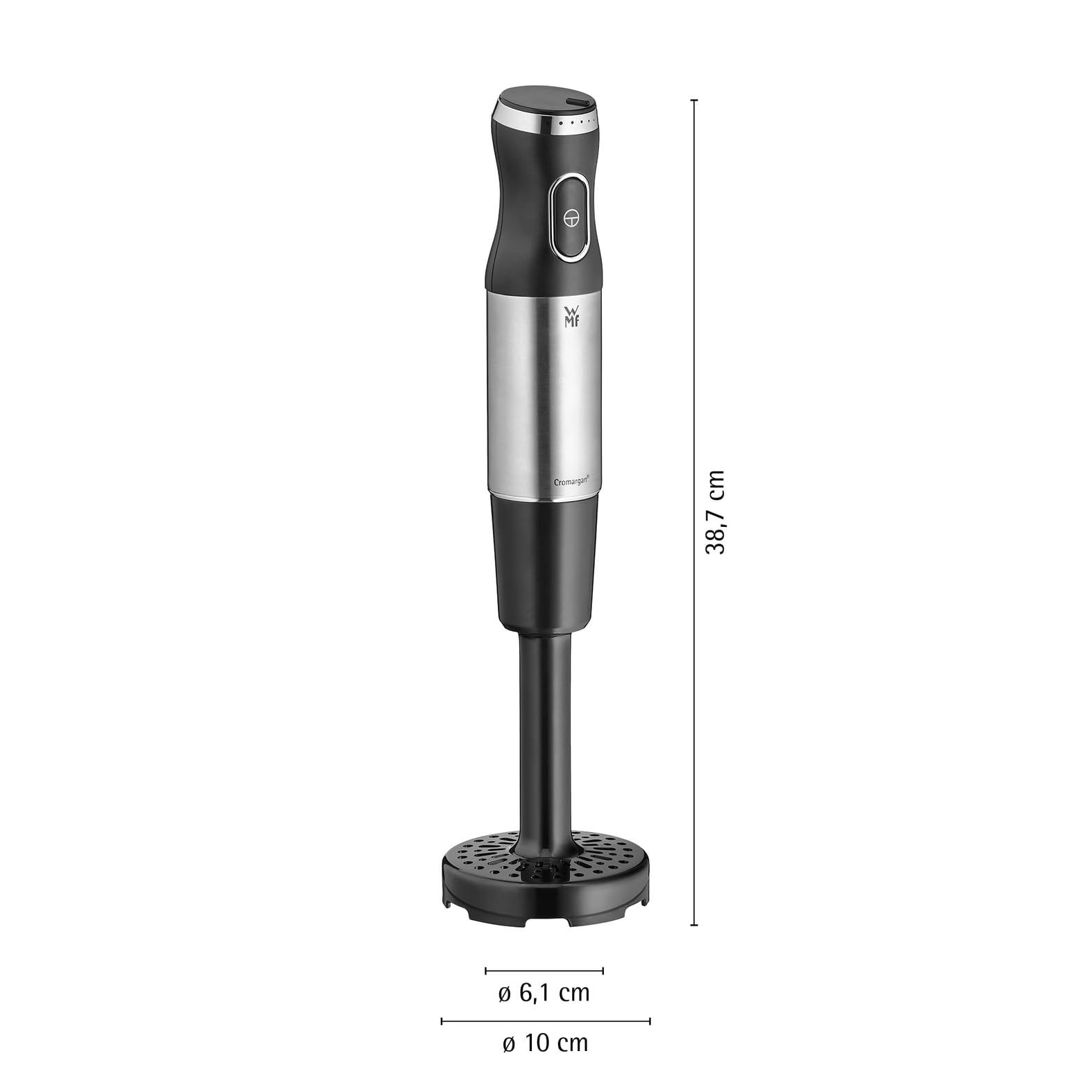 WMF Kult X Stabmixer Set 5-teilig – Edelstahl Pürierstab 600 W mit Schneebesen, Stampfer, Zerkleinerer und 700 ml Mixbecher, spülmaschinenfest, vielseitiger Mixer für Suppen, Smoothies und Babybrei