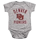 University of Denver Official Pioneers Logo Unisex Infant Snap Suit for Baby,Athletic Heather, 12 Months