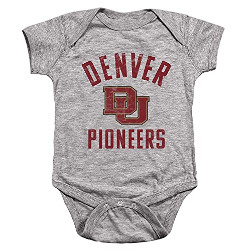 University of Denver Official Pioneers Logo Unisex Infant Snap Suit for Baby,Athletic Heather, 12 Months