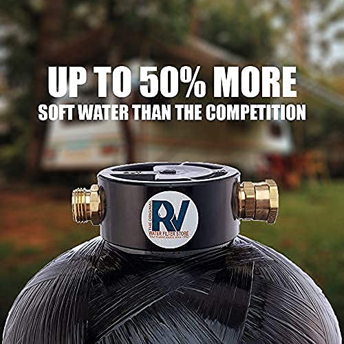 Essential Rv Water Softener Portable 16,000 Grain W Custom Hose, Long Lasting For Rvers Vanlife, 3/4" Fittings, Softens Hard Water When Traveling Or Mobile Spot Reducing Car Washing #TOP4