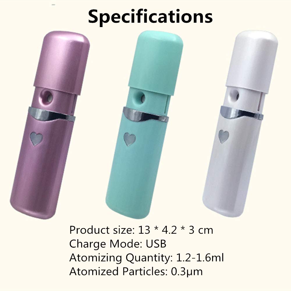 Nano Facial Brumisateur Vaporisateur Hydratant Rechargeable USB Nanomètre Visage Hydratation Pulvérisateur Portable Spray Froid Atomiseur pour Soins de la Peau, Violet