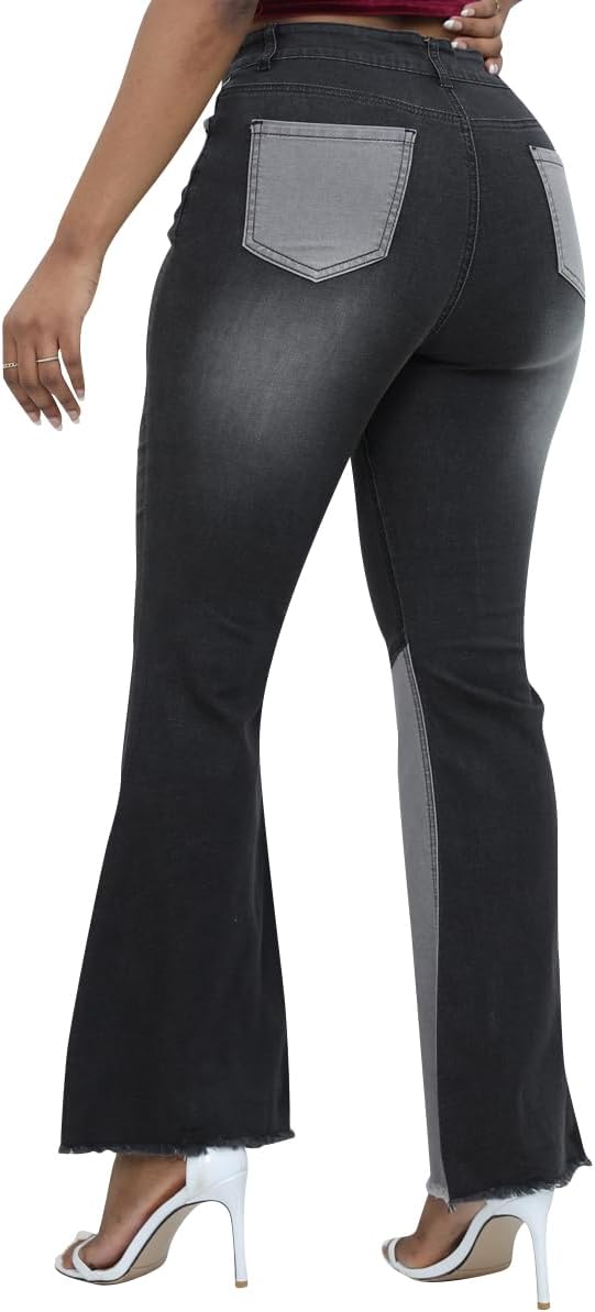 vanberfia High Waisted Jeans for Women: Skinny Denim Patchwork Stretch Pants for Various Occasions - Image 3