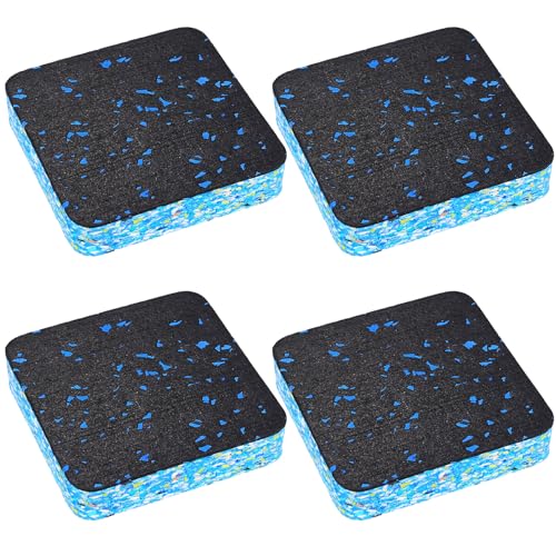 Amortiguador Vibraciones de 4 Piezas 10 x 10 x 2 cm para lavadoras, secadoras y aparatos de Fitness: Goma de Alto Rendimiento, Antideslizante y respetuosa con el Suelo, Extremadamente Duradera