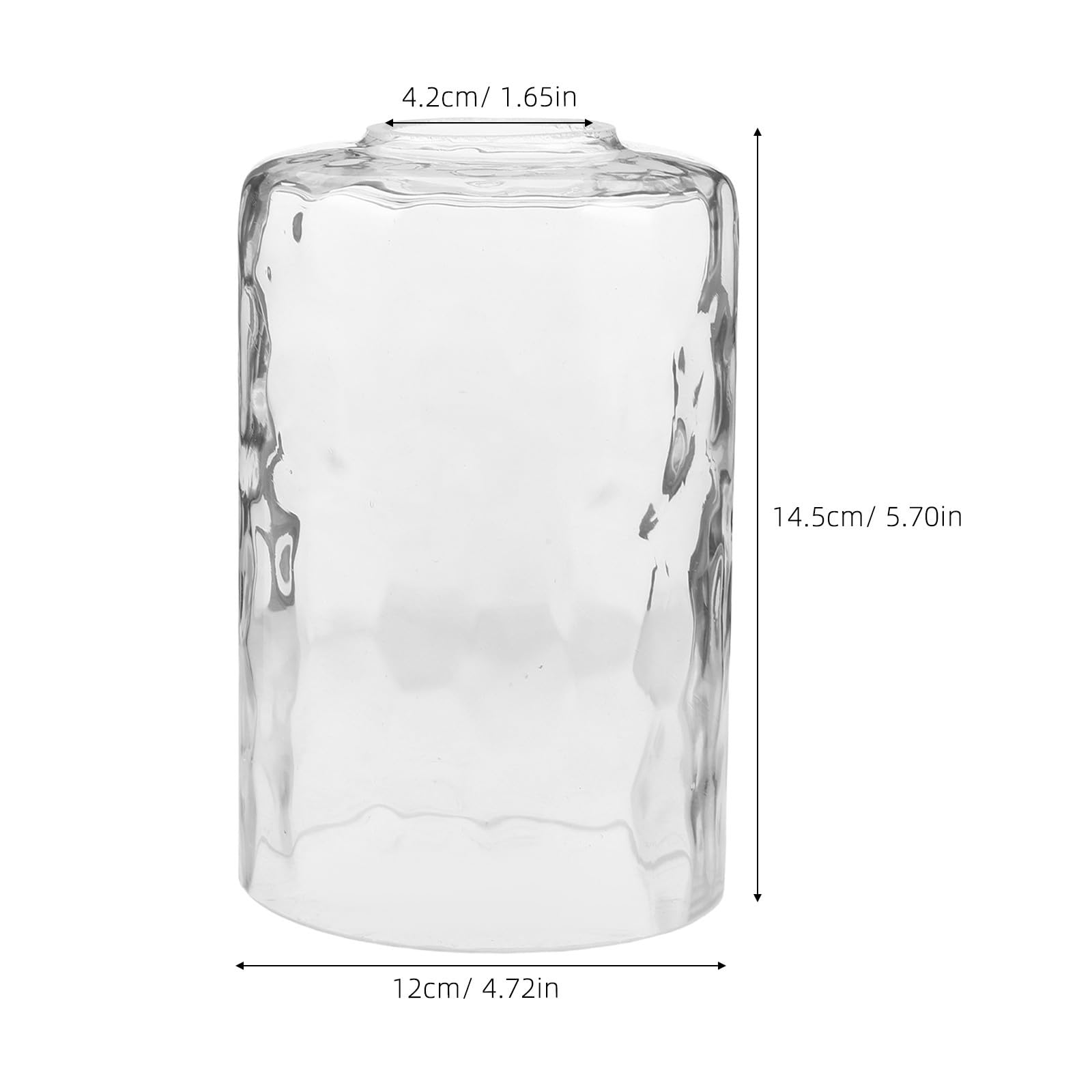 Pantalla de Lámpara de Vidrio Compatible Candelabros 3 Piezas Textura de Ondas de Agua, Diámetro 4.2cm, Diseño Vintage Cilíndrico y Resistente a Daños