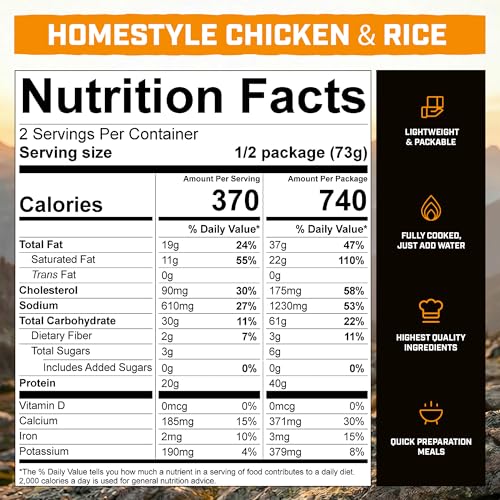 Peak Refuel Homestyle Chicken and Rice Freeze-Dried Camping Meal - Image 2
