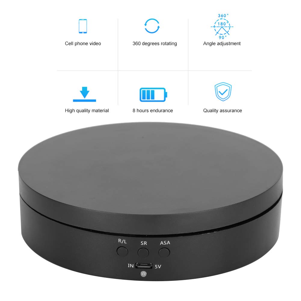 Piattaforma girevole elettrica a 360 gradi, cuscinetto di carico 2-4KG 3 marce Piattaforma girevole girevole bidirezionale Espositore Piattaforma girevole automatica perfetta per telefono gioielli